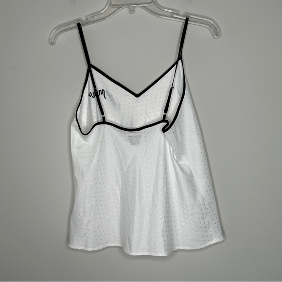 Kate Spade Mrs Camisole Tank Top White Dot Fabric with Black Trim Size Small - Picture 9 of 11